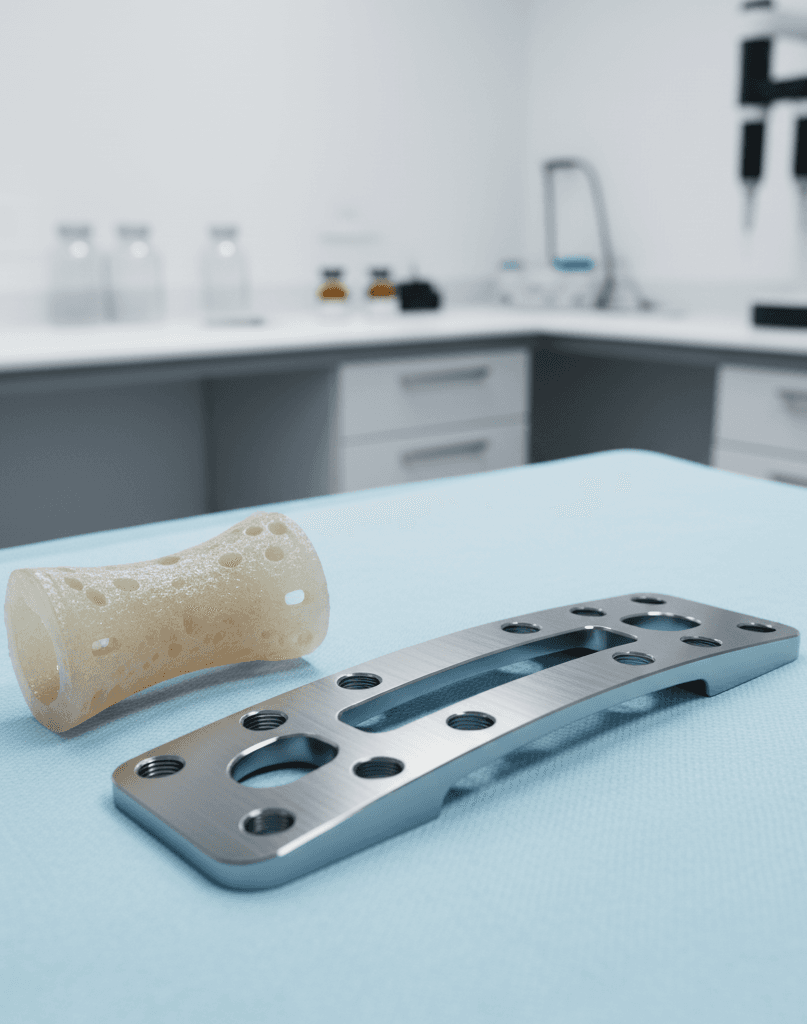 Stylized schematic placeholder for medical machined component